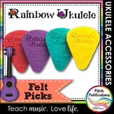 Rainbow Ukulele Felt Picks Miscellaneous